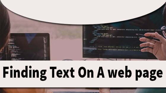 Finding Text On A web page